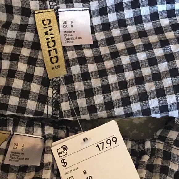 Seersucker gingham in black & white top & skort st - Picture 14 of 15